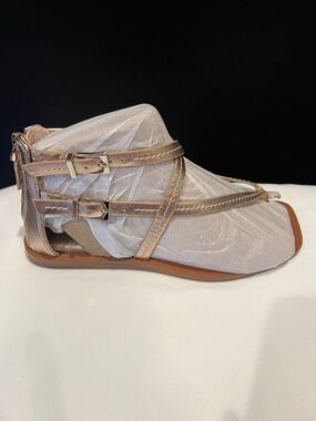 Vince Camuto Metallic Gold Strappy Gladiator Sandals